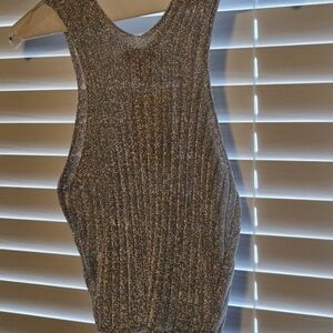 H&M Gray Ribbed Halter Bodycon Crop Top